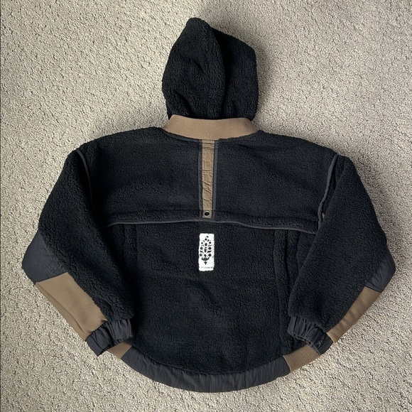 Free People Movement Trail Bender Fleece Hoodie Jacket Black Coat Size XS NEW - Picture 10 of 12